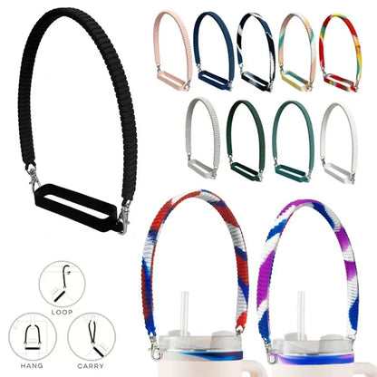 Water Bottle Handle Silicone Portable Bottle Carrying Strap Universal Drink Bottle Carrier Strap for Stanley Cup Accessories