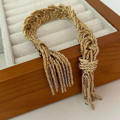 Twist braided tassel bracelets for women luxury designer fringe bracelets vintage elegant jewelry