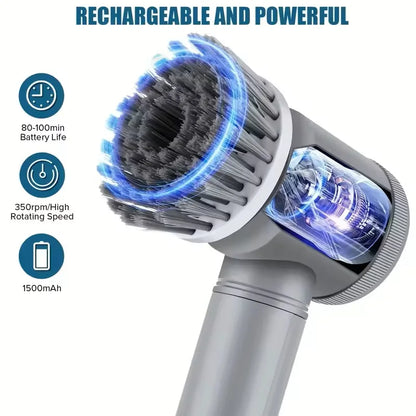 Xiaomi 5 in 1 Powerful Electric Cleaning Brush Spin Scrubber Brush Deep Cleaning with 5 Replaceable Heads For Bathroom Kitchen