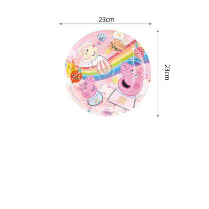 Peppa Pig Birthday Party Decoration Banner Cartoon George Page Balloons Paper Plates Disposable Tableware Decor Background