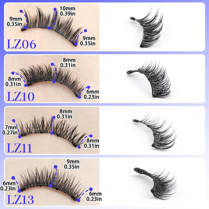 New 1 Pair Magnetic Eyelashes Set Fluffy Mink Lashes 5 Styles Reusable Magnetic Eyelash and Tweezers Kit Lash Extensions Makeup