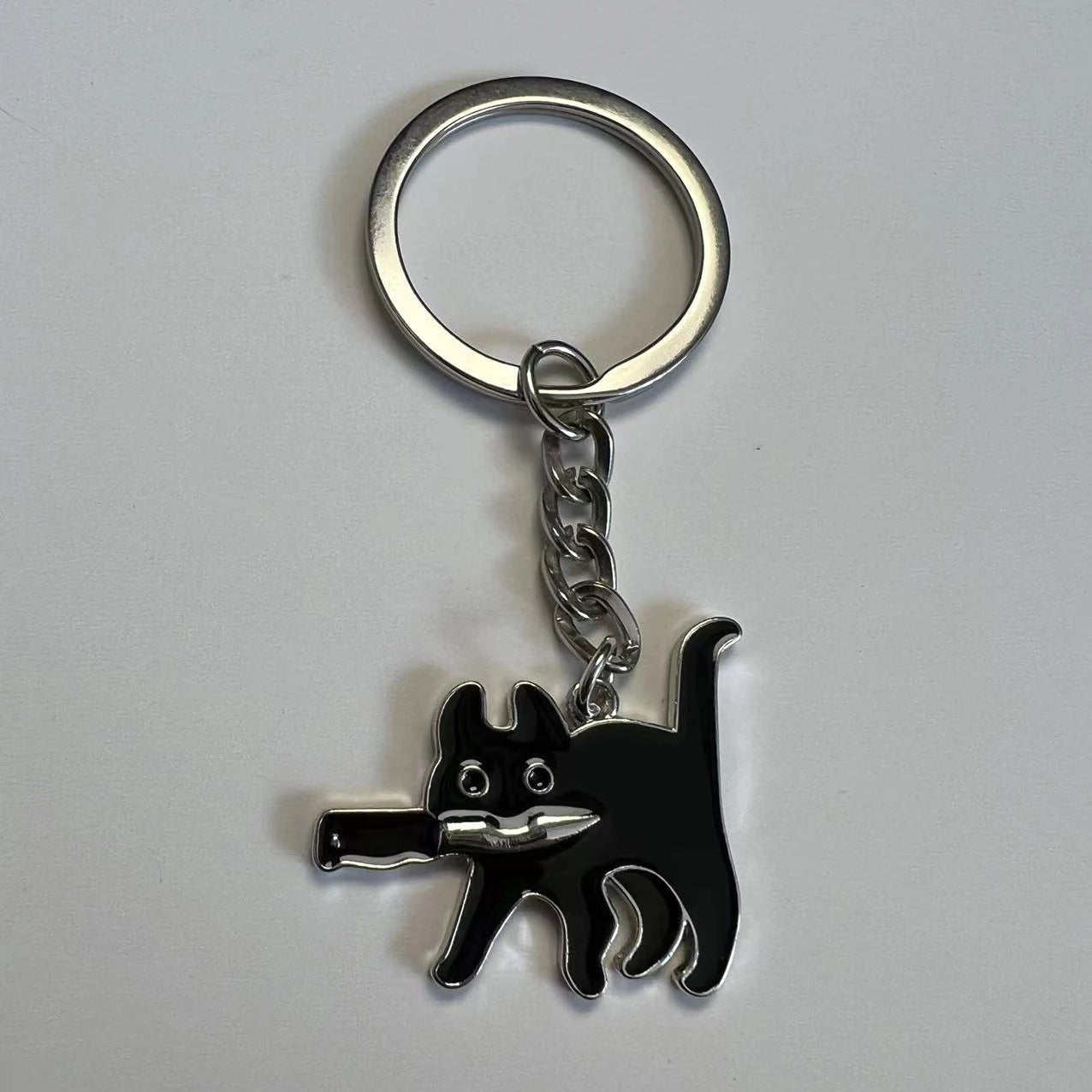 1PC Black Cat Keychain  Cute Kawaii keyRing