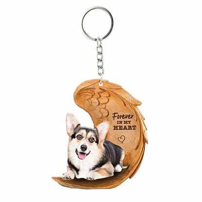 1 Piece 23 Style Dog Forever In My Heart  Angel Pendant Bag Key Chains Car Keychain Keyring  Pet Jewelry Gift For Women Girls