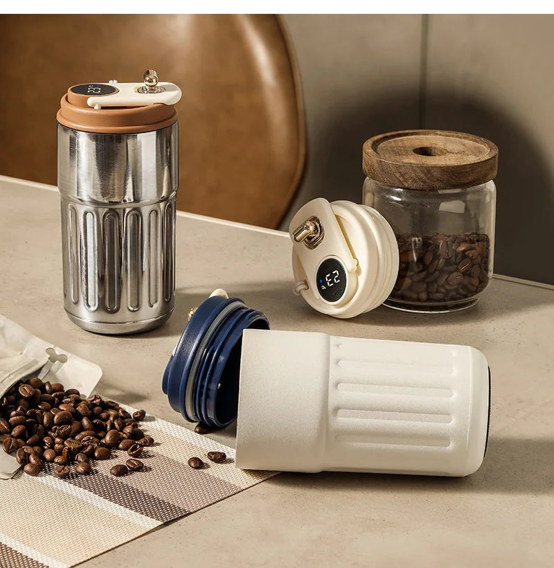 450ml Thermos Bottle Smart Display Temperature 316 Stainless Steel Vacuum Cup Office Coffee Cup Business Portable Thermal Mug