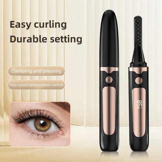 Electric Heated Eyelash Curler Portable Eyelash Curling Device Quick Heating Natural Eyelash Curler Long Lasting Make up Tool