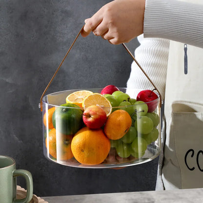 Transparent  Ice Bucket Desktop Storage Bucket Multifunctional Storage Box Creative Portable Basket Fruit Basket Pet Fruit Tray