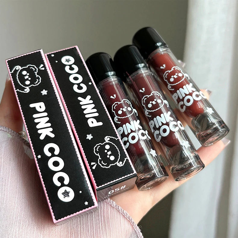 PINKCOCO Bear Dudu mirror lip glaze does not fade mirror water gloss lip gloss lipstick