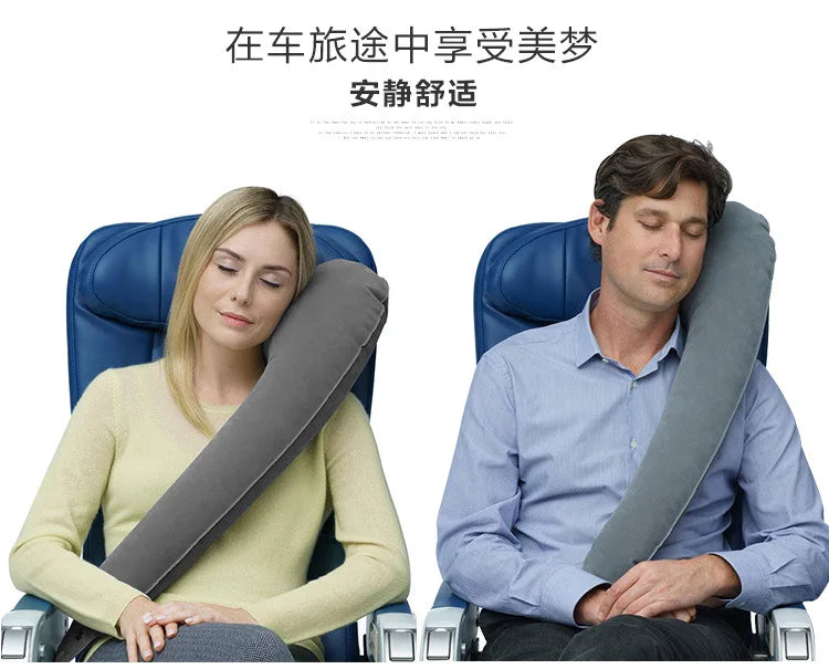 Travel Pillow Sleeping Artifact Sitting in Cars, Planes, High Speed Trains Side Sleeping Neck Pillow Inflatable Pillow