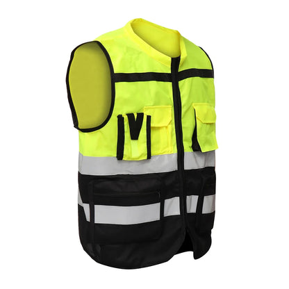 S/M/L High Visibility Hi-Vis Safety Vest Reflective Driving Jacket Night Security Waistcoat With Pockets For Work Run