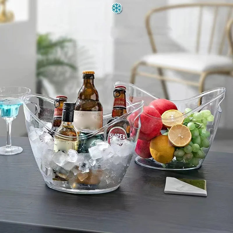 Transparent Ice Cube Storage Bucket Beer Wine Bucket Bar Ice Bucket Container Champagne Can Wine Bucket Champagne Beer Chiller