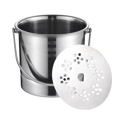 1L Stainless Steel Ice Bucket with Ice Clip 12.5cm Ice Bucket Ice Barrel with Clamp BBQ Camping Ice Cube Container for Party Bar