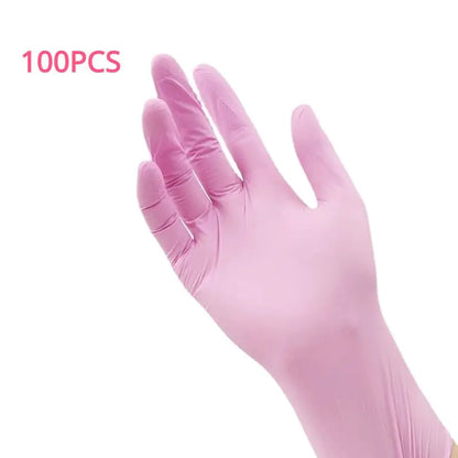 100/50/20PCS Light Pink Disposable Nitrile Gloves Waterproof Anti-static Durable Light Pink Gloves For Kitchen Cooking Tools