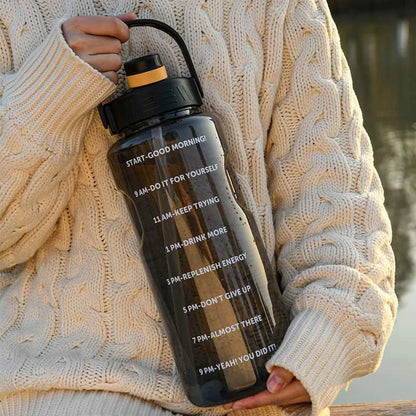 1.5 L/2L/3L Bottled Large Capacity Sports Water Cup Leak-proof With Straw Plastic And Time Stamp For Home Outdoor Sports