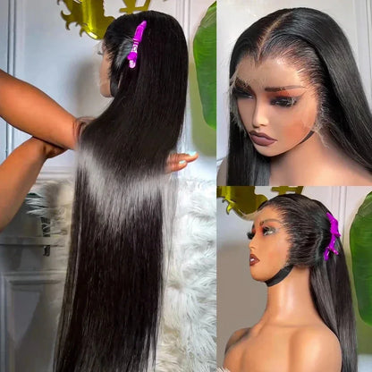 36 38 Inch 13x4 Lace Front Wigs Human Hair Pre-Plucked Transparent 13x6 Lace Front Human Hair Straight Wig for Black Women Bling