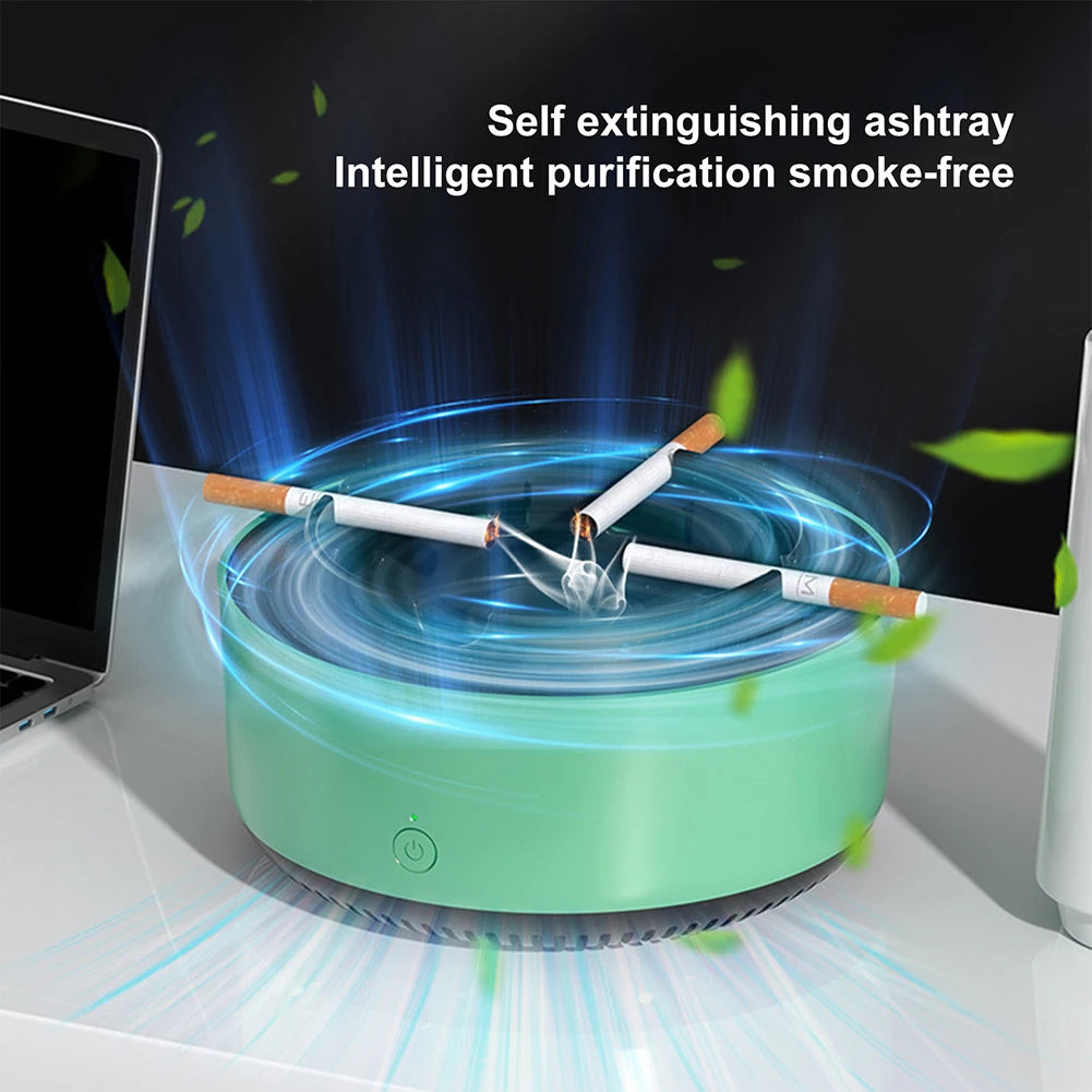 Small Multifunctional Air Purifier and Ash Tray for Home Office with Negative Ion Enhancement and Detachable Design