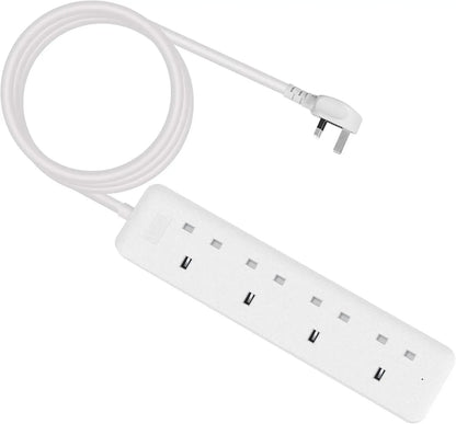 1 pc white 100cm Extension Lead Extension Cord for Home,Office Fireproof Power Socket 3250W 4 Way Power Strip Plug Socket