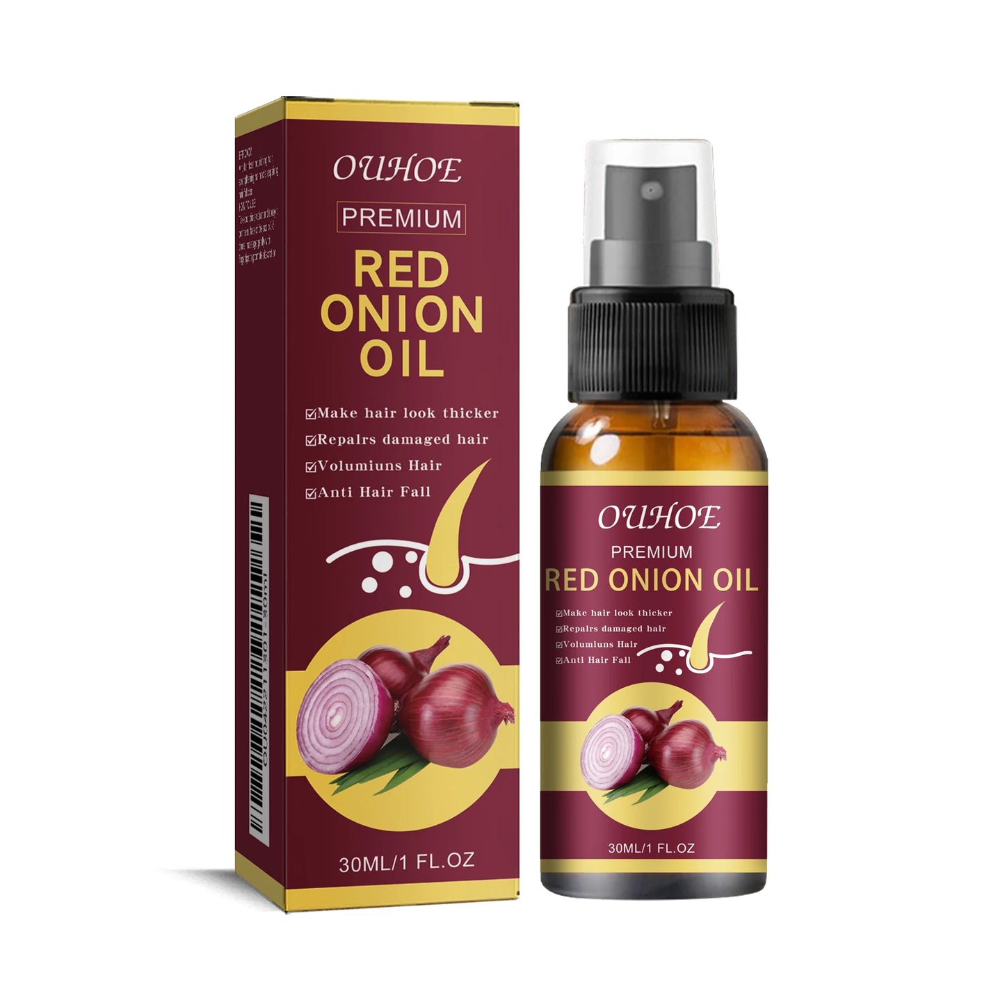 Red Onion Hair Growth Essential Oil Hair Care Spray Prevent Hair Loss Nourish Hair Roots Improve Hair Texture Hair Care Products