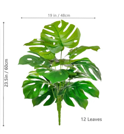 105cm /40.5in Artificial Monstera Plants Fake Palm Tree Plastic Turtle Leaves Green Tall Plants For Home Garden Room Decor