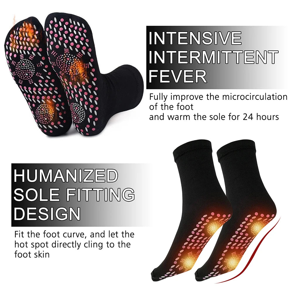 Winter Warm Self Heated Massage Socks Therapy Non-slip Therapy Massage Socks Comfortable Arch Support for Camping Hiking Skiing