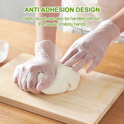 100Pcs Acid Work Safety Disposable Gloves New Food Grade TPE Latex Free Gloves Non-Slip Transparent Cleaning Gloves