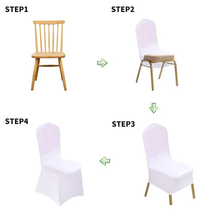 20 Pcs White Chair Covers Polyester Spandex Chair Cover Stretch Slipcovers for Wedding Party Dining Banquet Flat-Front Chair