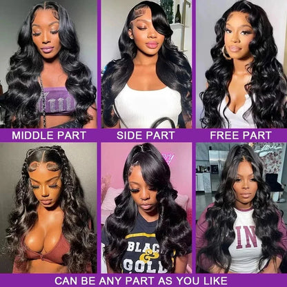 13x6 13x4 360 Full Transparent Lace Front Human Hair Wig 200% Body Wave Lace Frontal Wig Preplucked Lace Front Wigs For Women