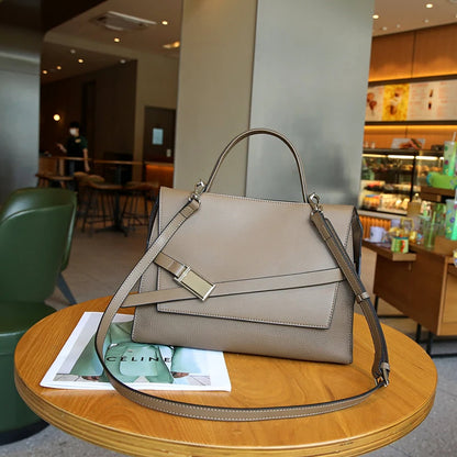 2024 high quality leather tote bags women square handbags luxury designer commuter shoulder crossbody bag large capacity