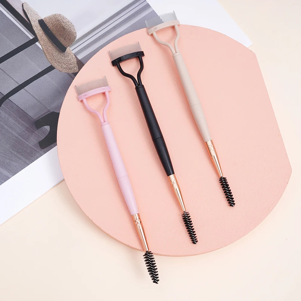 NEW Eyelash Beauty Collapsible Separator Portable Eyelash Brush Comb Mascara Curl Eye Lash Stainless Steel Eyelash Combing Tools