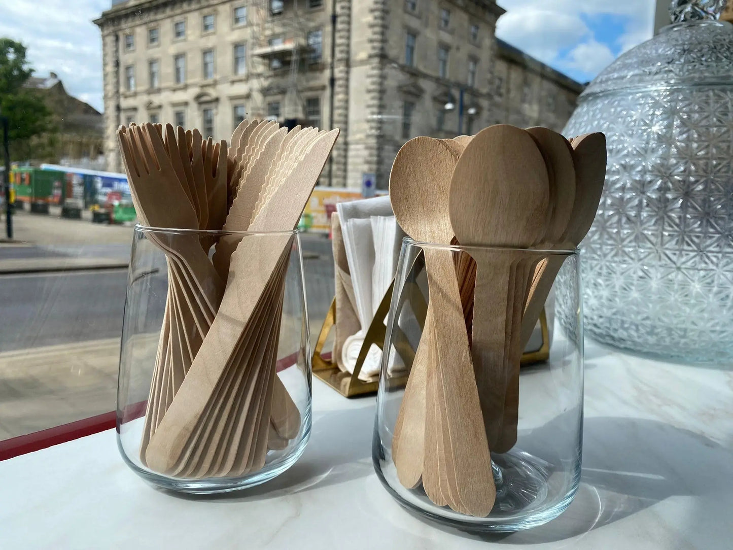 150 Pcs Disposable Wooden Cutlery Set Includes Forks, Spoons, For Party, Outdoor Picnic, Family & Friends Gathering, Ice Cream