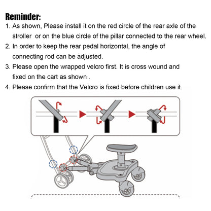 Universal Baby Infant Stroller Board 2 In1 Stroller Ride Buggy Board Wheeled Board Seat Pedal Stroller Board