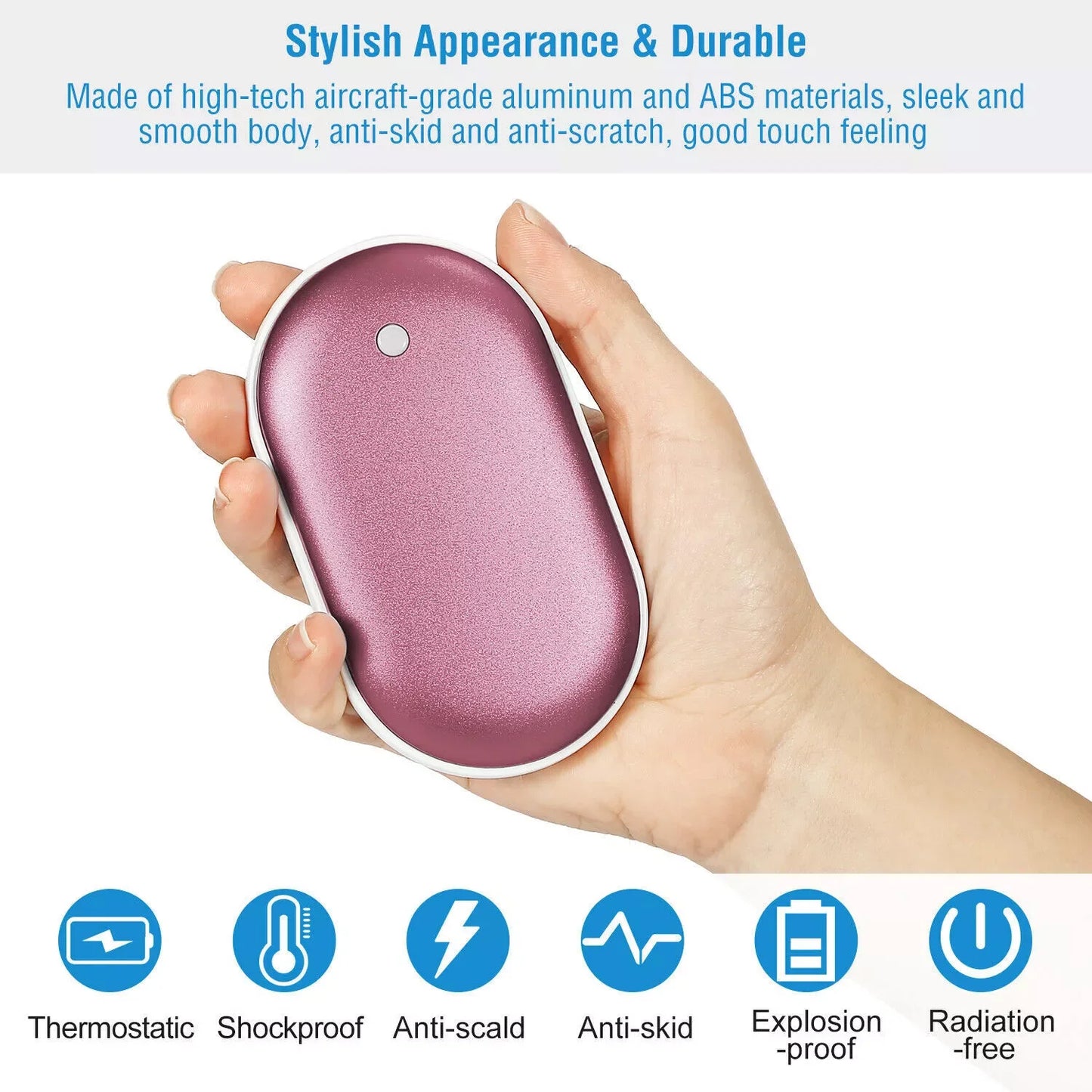 5200Mah Portable Hand Warmer Mini Power Bank USB Rechargeable Winter Heater UK