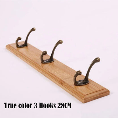 Wall Mounted Solid Wood Coat Rack with Hooks Hats Clothes Hanger Closet Organizer Perchero Furniture for Hallway Entrance Decor