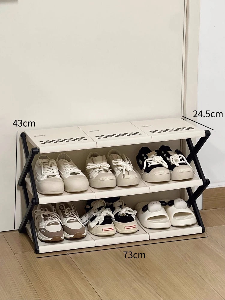 Simple Shoe Cabinet Multi-layer Folding Shoe Storage Device Home Organization And Storage Shelf