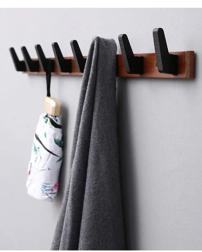 New Bamboo Solid Wood Hanging Clothes Hook Wall Hanging Clothes Hanger Living Room Furniture Foyer Bedroom Wall Door Coat Racks