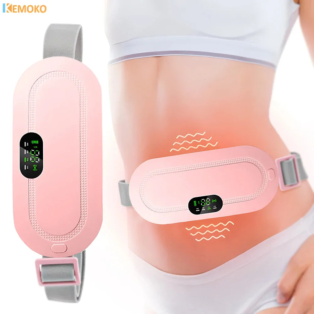 Abdominal Massager Menstrual Heating Pad Warm Uterine Belt Body Vibration Abdomen Electric Hot Compress Heating Palace Treasure