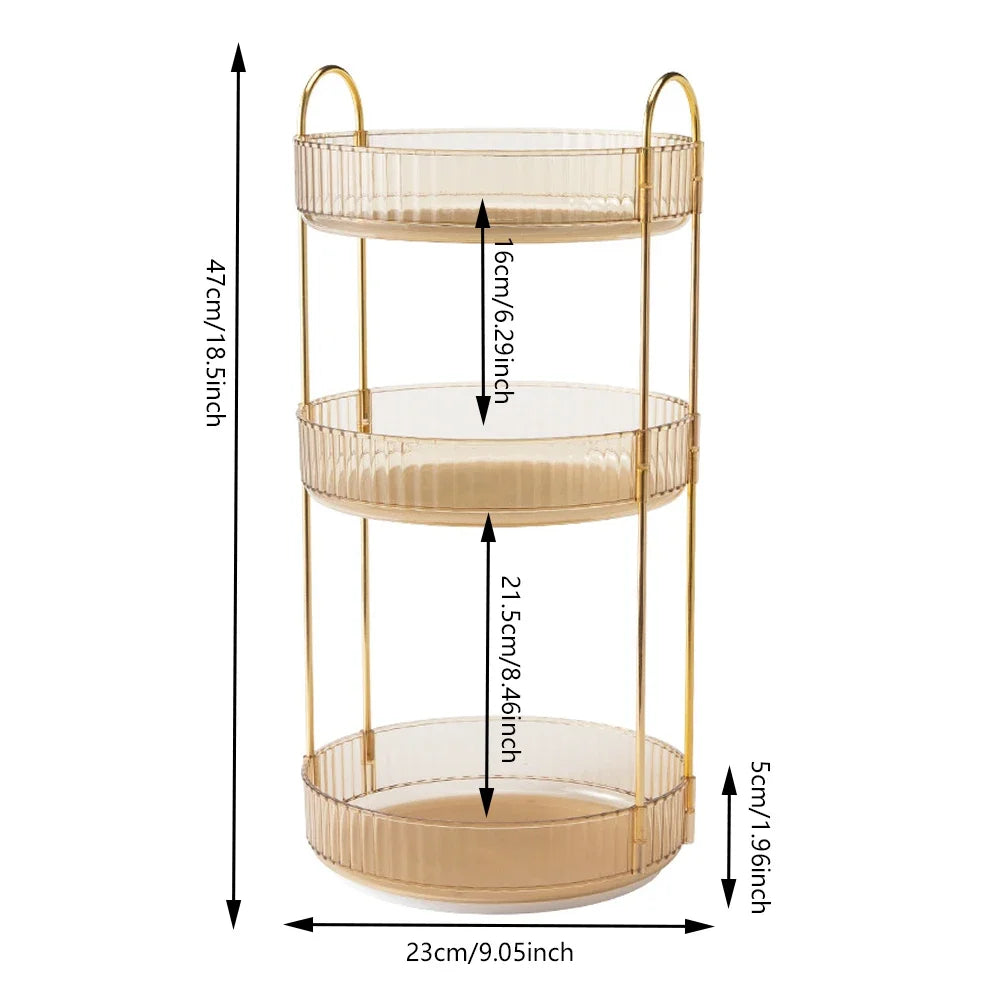 360 Rotating Makeup Organizer for Vanity Bathroom Countertop Organizer Perfume Organizer Skincare Dresser Make Up Holder Rack