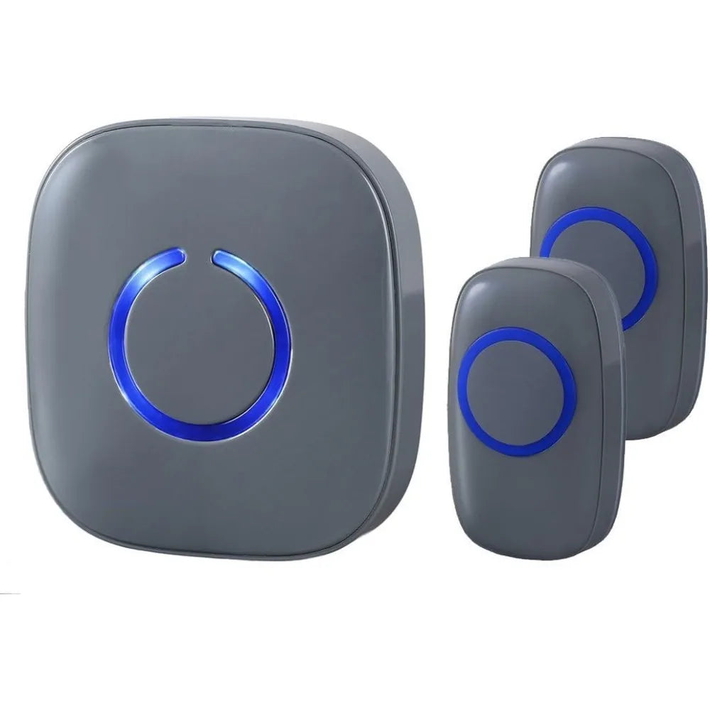 Wireless Doorbells for Home Apartments  Businesses Classrooms etc.2 Door Bell Ringer & 1 Plug-In Chime Receiver Battery Operated