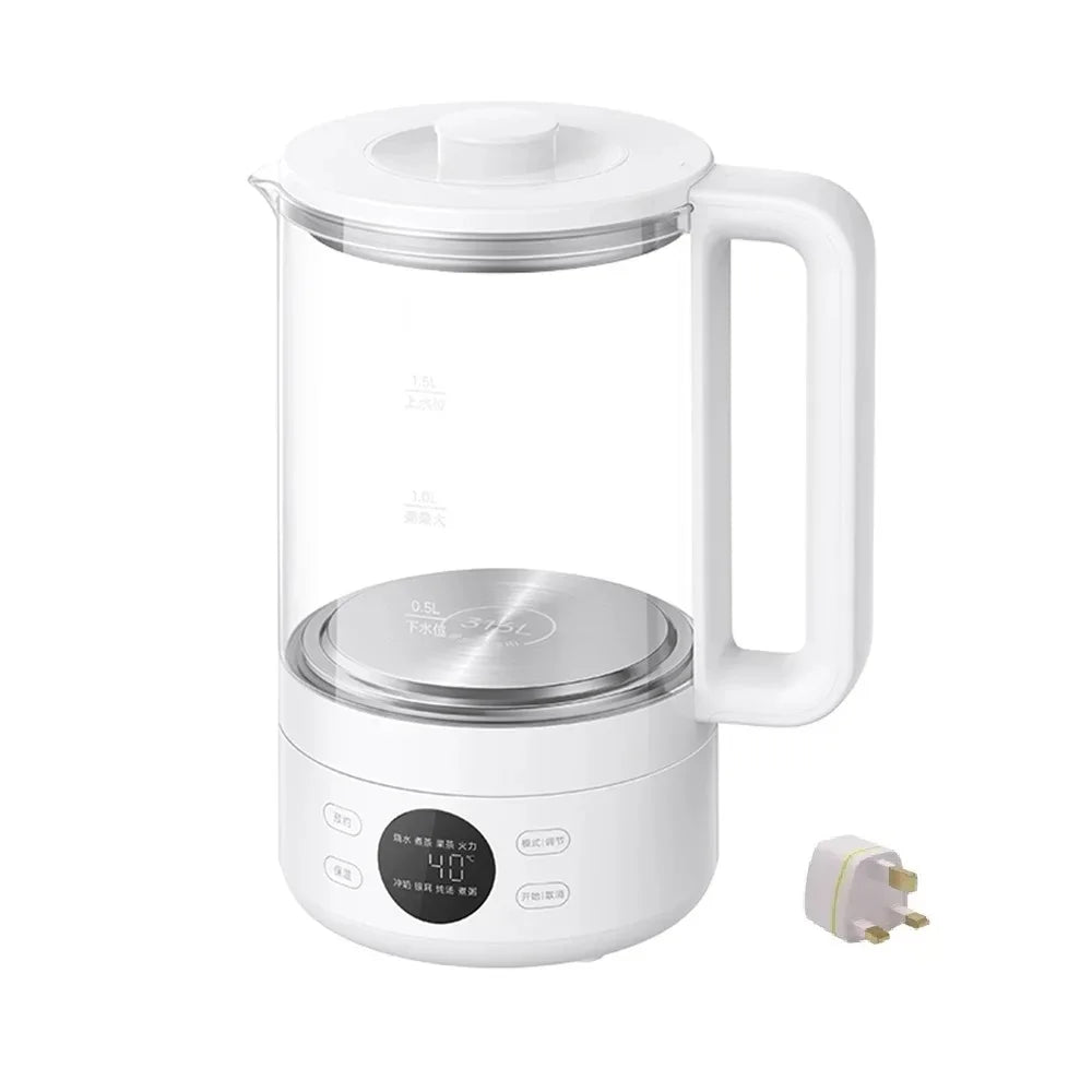 New Xiaomi Mijia Multifunctional Health Kettle S1 1.5L 1000W High Borosilicate Glass Body 316L Stainless Steel Heating Plate