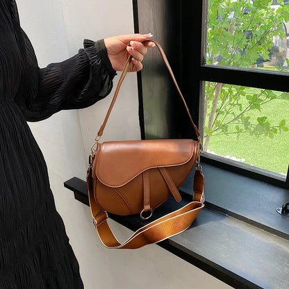 Women's Saddle Bag Brands Luxury Designer Purses and Handbag High Quality 2023 Black White Brown Khaki Shopper Shoulder Bag