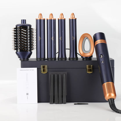 Professional Hair Curler 6-in-1 Auto-Wrap Curlers Styler Curling Rollers & Hair Dryer & Electric Hair Brush