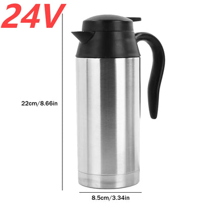 750ML Travel Electric Kettle Car Hot Kettle Car Truck Water Heater Large Capacity 12V/24V Auto Shut Off Fast Boiling ﻿