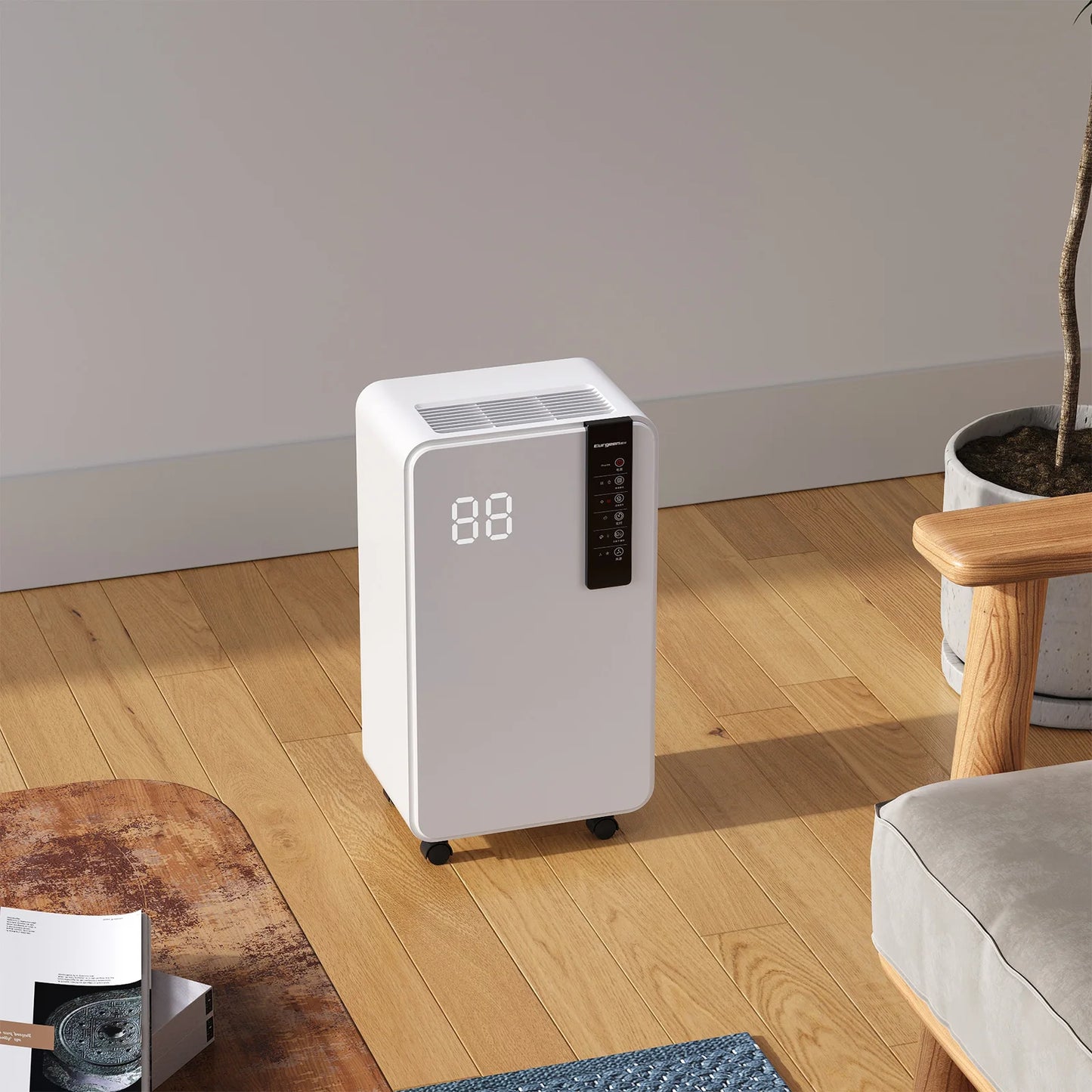 White 16L Dehumidifier with Wheels and WiFi