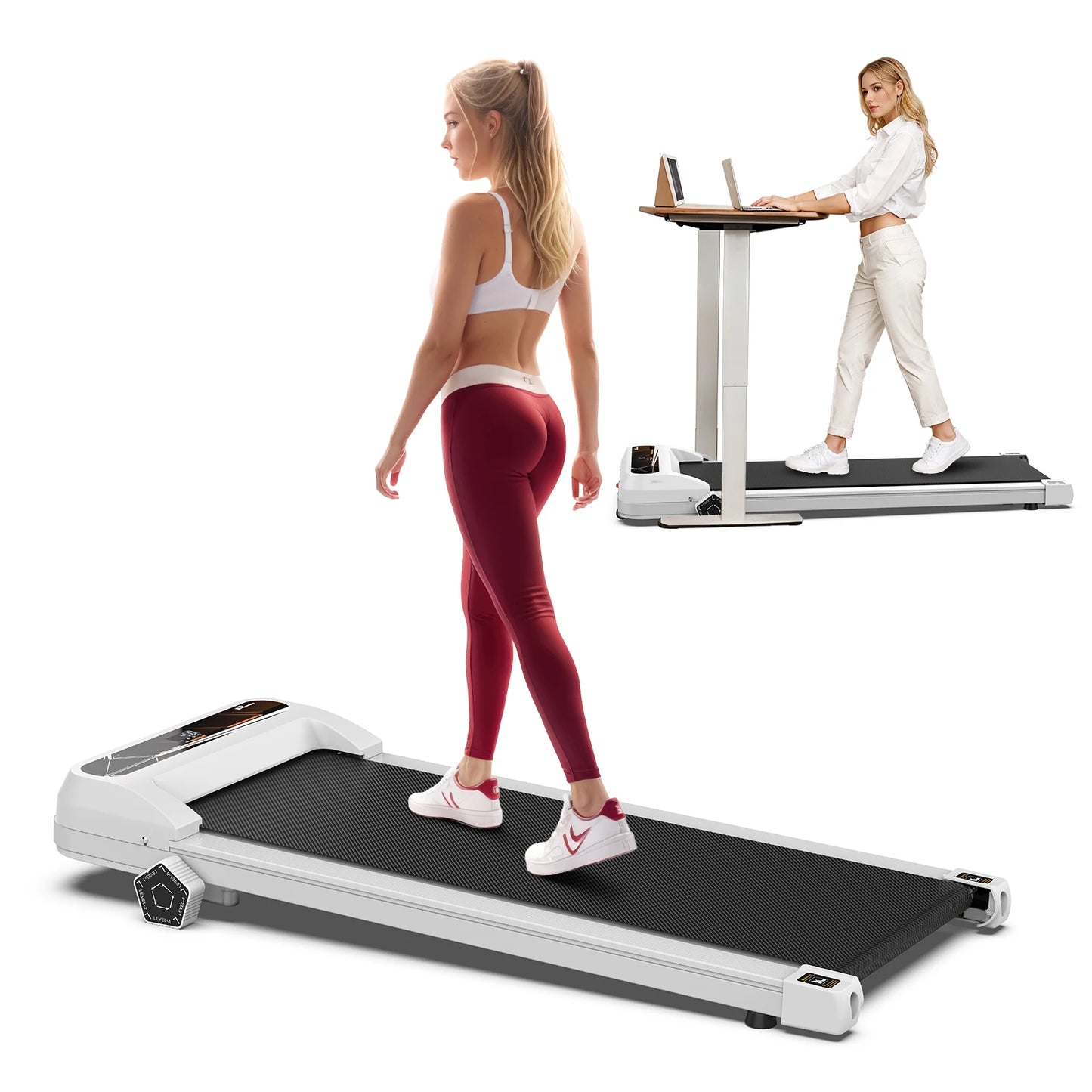 2.5HP Home Treadmill Five Levels Adjustable 265LBS Load Capacity Intelligent Treadmill for Walking and Running