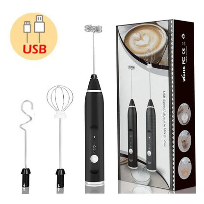 USB Electrical Milk Frothers Electric Handheld Blender with Mini Coffee Maker Whisk Mixer for Coffee Cappuccino Cream Foamer