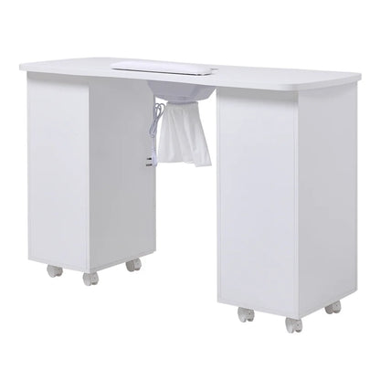 4 Drawer Manicure Station Nail Table Salon Nail Desk with Dust Collector and Wrist Cushion