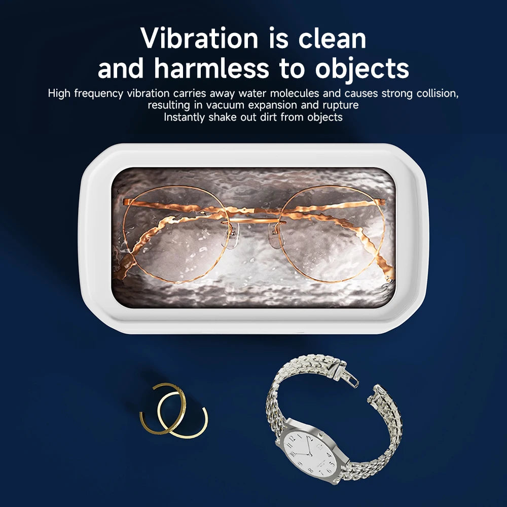 Ultrasonic Cleaning Machine Glasses Cleaning Machine Capacity 650ML Jewelry Braces Professional Cleaner Frequency Vibration