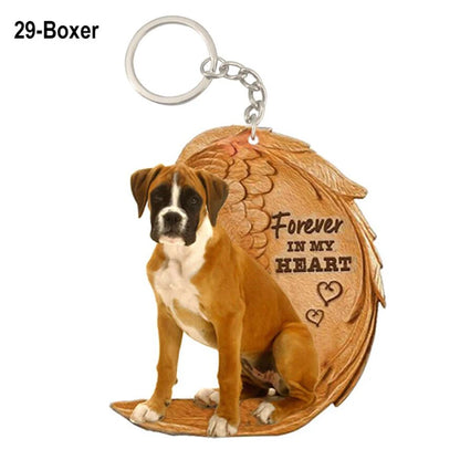 39 Style Cut Dog Forever In My Heart Angel Pendant Bag Keychain Car Key Chain Keyring Pet Jewelry Best Friends Gifts Accessories