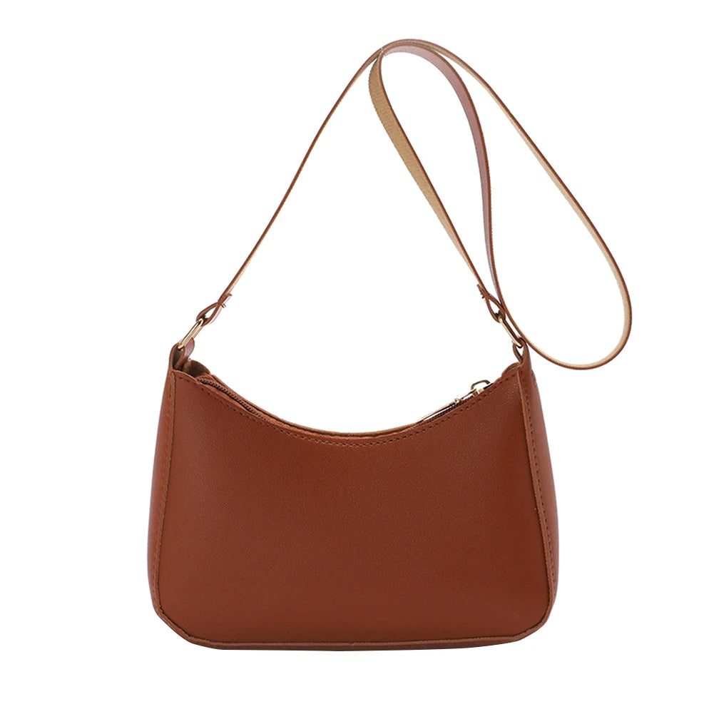 Women's Bag 2022 Trend Handbags Female Handbags Retro Solid Color PU Leather Shoulder Underarm Bag Ladies Shopper Hobos Bag