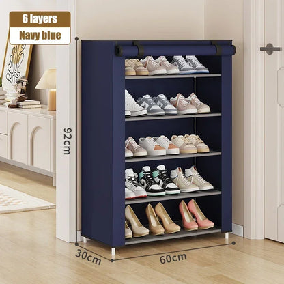 Shoe Cabinet Dustproof Fabric Multifunctional Storage Shoe Rack Moisture-proof Elevated Design Large Capacity Shoe Rack Cabinet