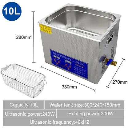 3L 6L 10L 2L Ultrasonic Cleaner Ultrasound Washing Machine Ultrasonic Heated Washing Bath Home Commercial Ultrasonic Cleaner